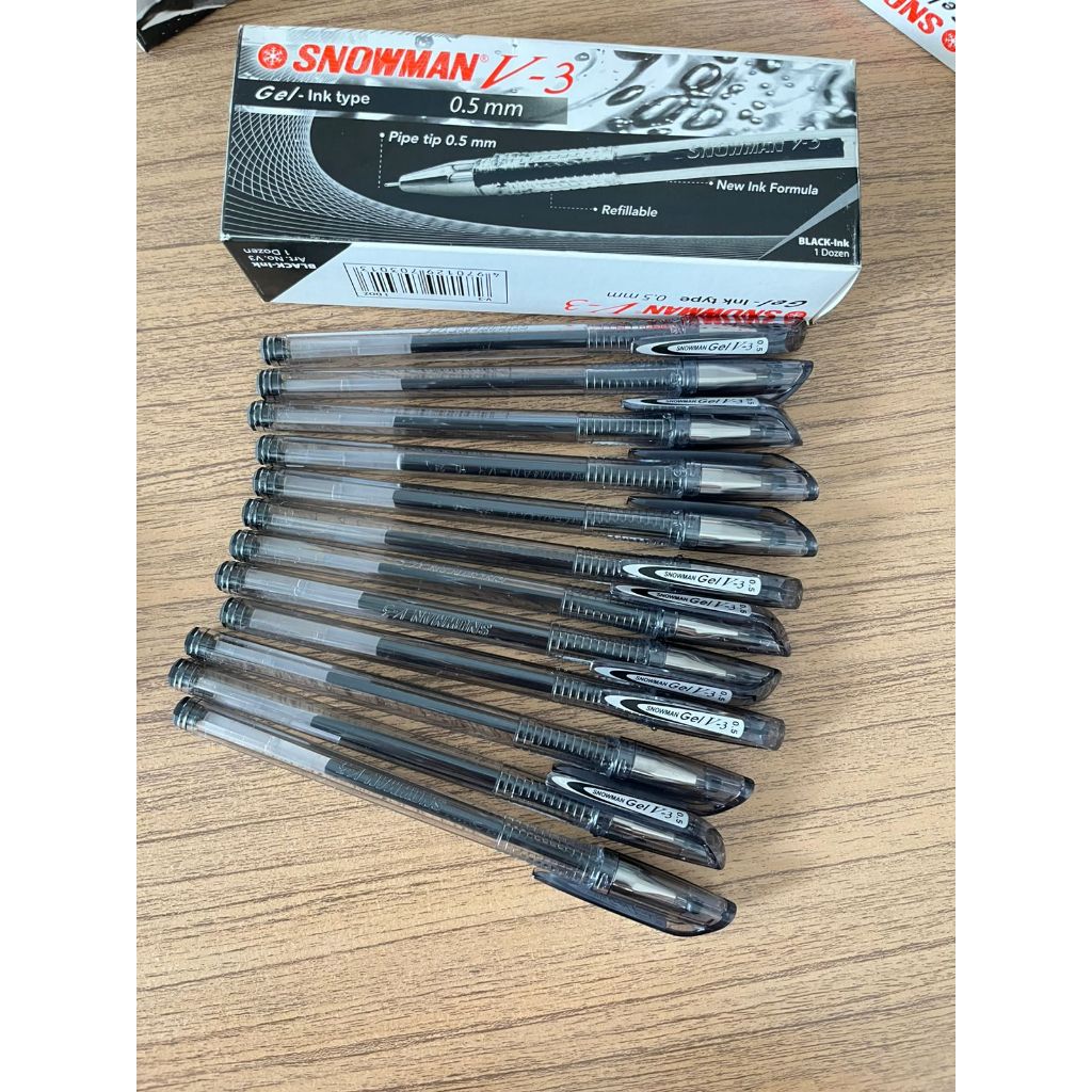 

SNOWMAN BOLPEN PULPEN BOLPOINT V-3 HITAM MURAH