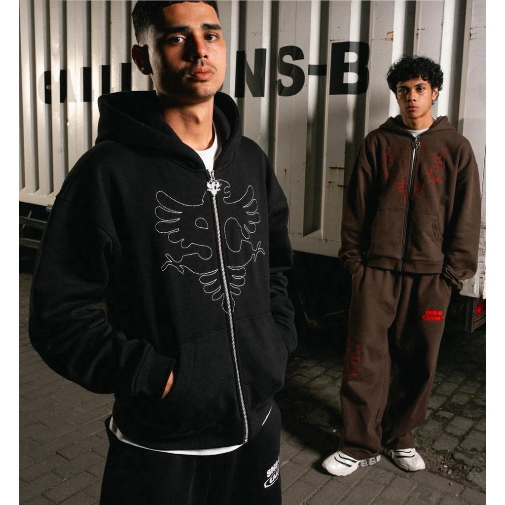 Calle X Snsb Zipper Hoodie Black