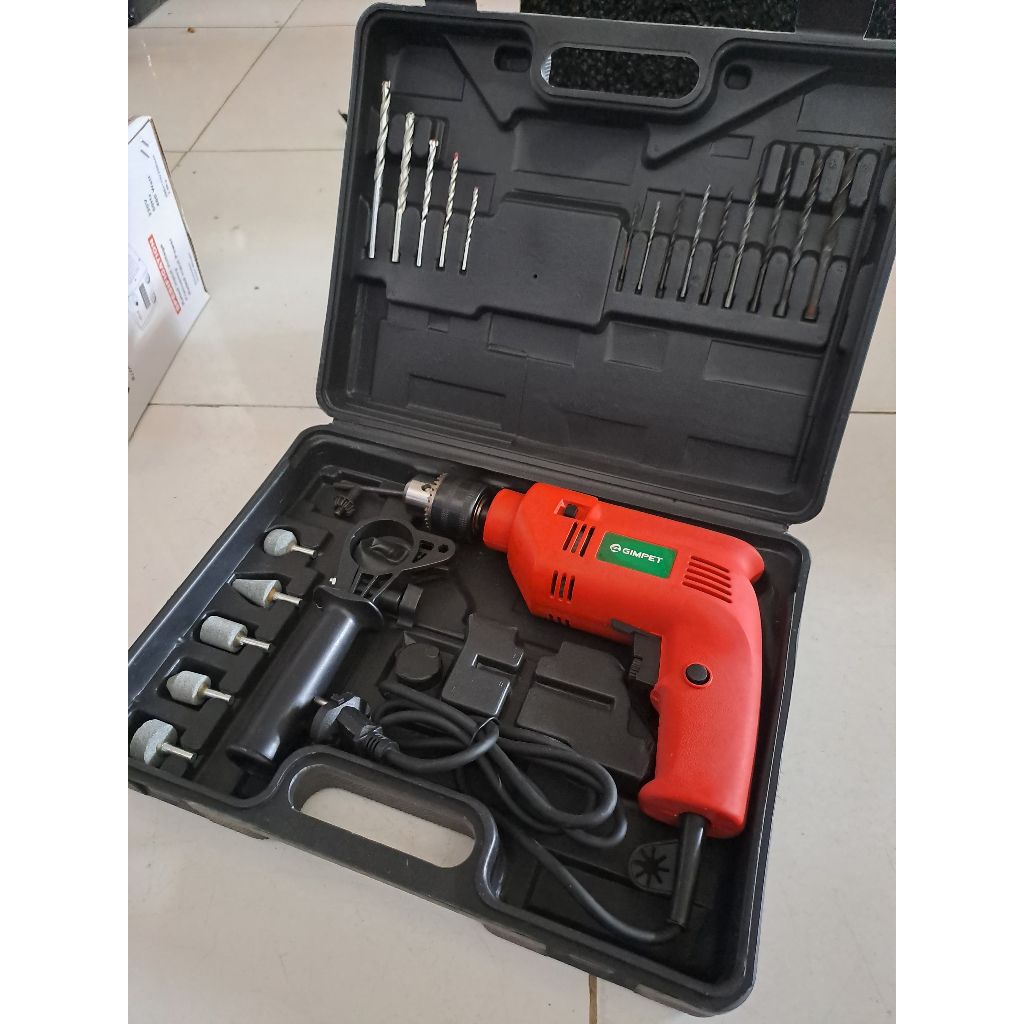 BOR TANGAN LISTRIK BOLAK BALIK BOR GIMPET GP-13 / 13MM FULLSET KOPER BOR VARIABLE SPEED BOR BETON/BO