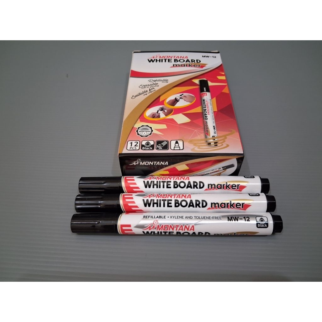 

[12pcs] spidol montana whiteboard. MW-12