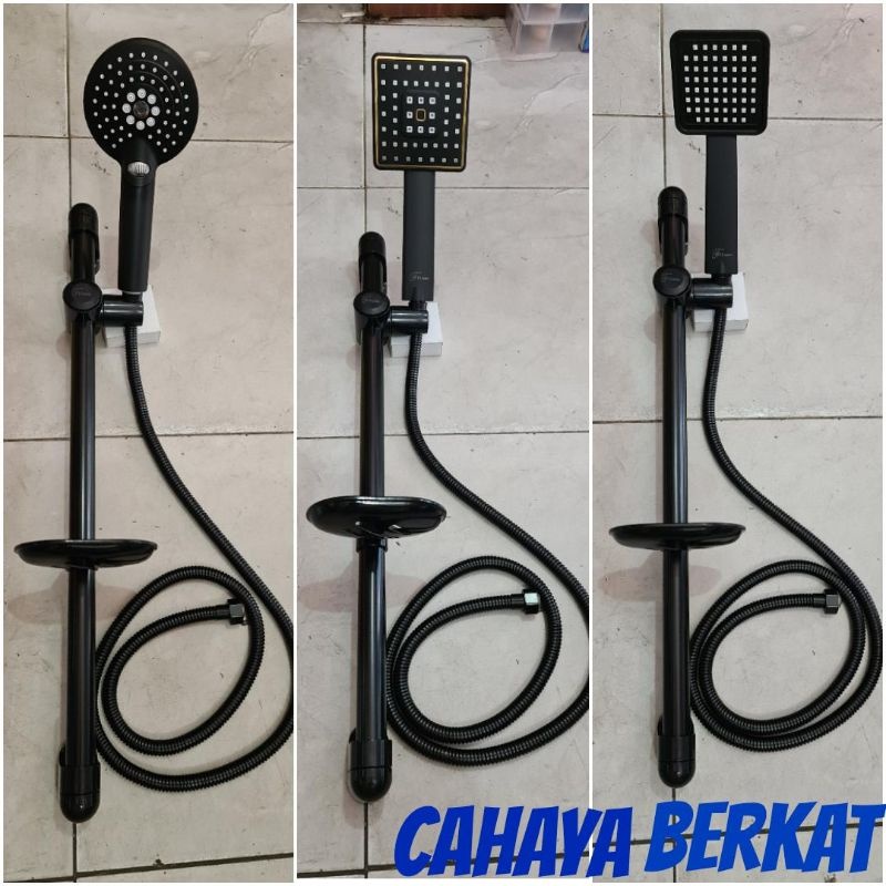 shower tiang fiorentino stainless black / shower kamar mandi