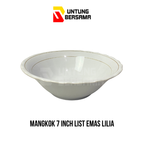 MANGKOK 7 inch LIST EMAS 12 PCS LILIA