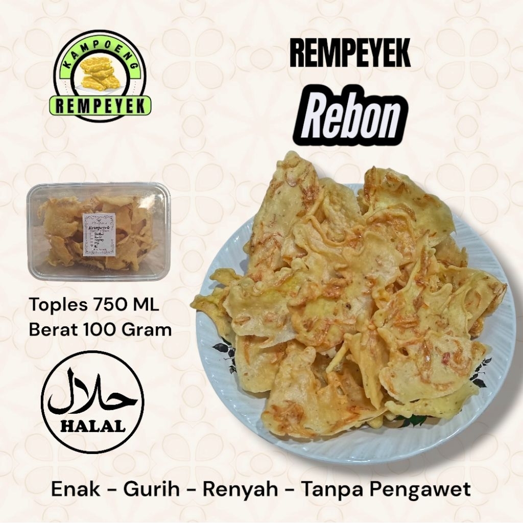 

Rempeyek ikan rebon Renyah gurih tanpa pengawet enak lezat - peyek ikan rebon 100 gram