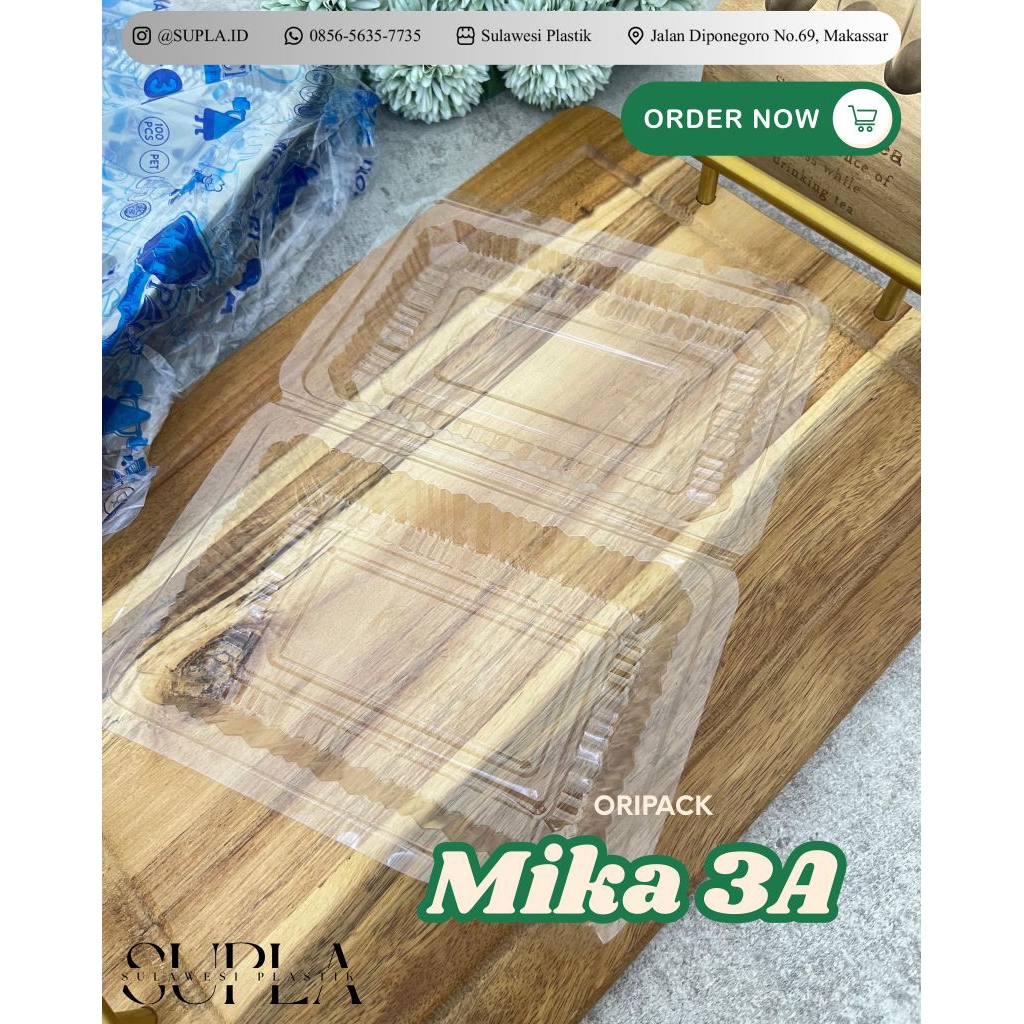 Mika Oripack | Mika Makanan | Plastik Makanan | Mika Kotak Plastik Bening | Mika Tanpa Sekat | Mika 