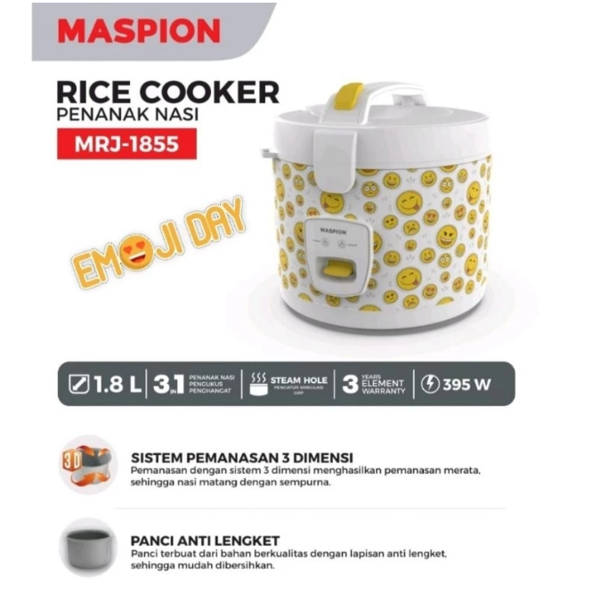 MASPION RICE COOKER 1.8 LITER MRJ 1855