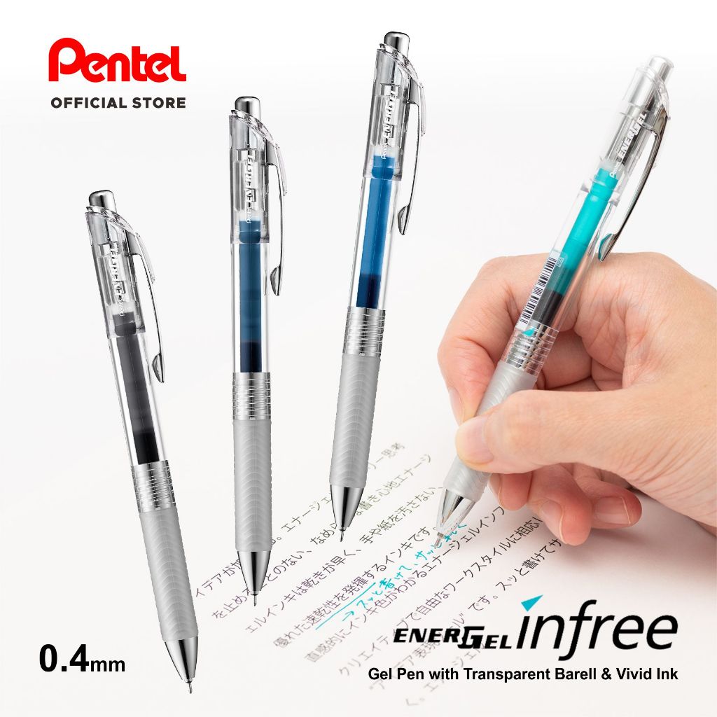 

Pulpen/Ballpoint 0,4mm Pentel Energel Infree Gel Pen | Pulpen Kantor | Pulpen Warna | Fast Dry | ATK