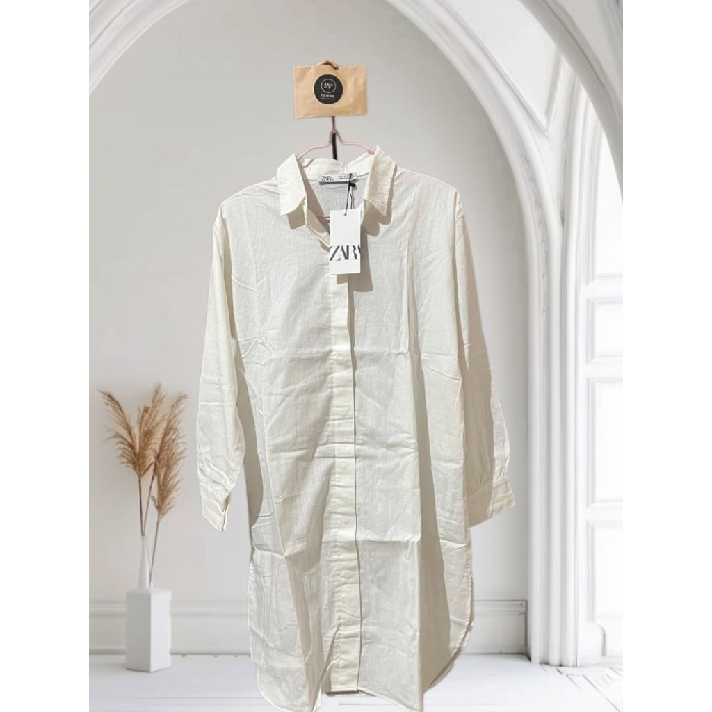 ZARA TUNIK POLOS putih tulang NEW ARRIVAL + FREE LEGGING (warna sesuai stock)