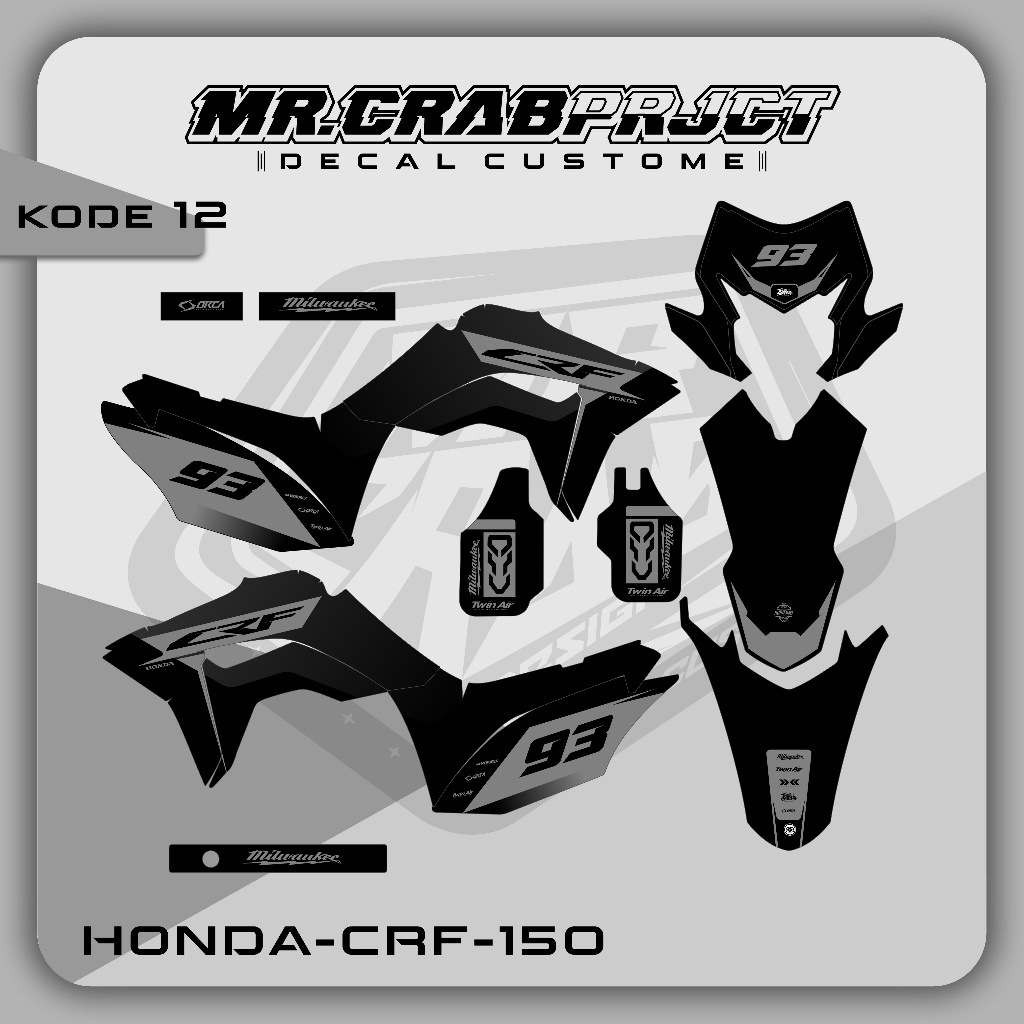 12 DECAL STICKER CRF - DECAL CRF PREMIUM FULL BODY CUSTOM