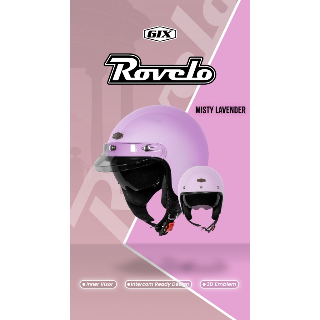 GIX Rovelo Solid - Helm Retro | GIX | gix retro | Ori | Helm Gix | SNI | Helm SNI