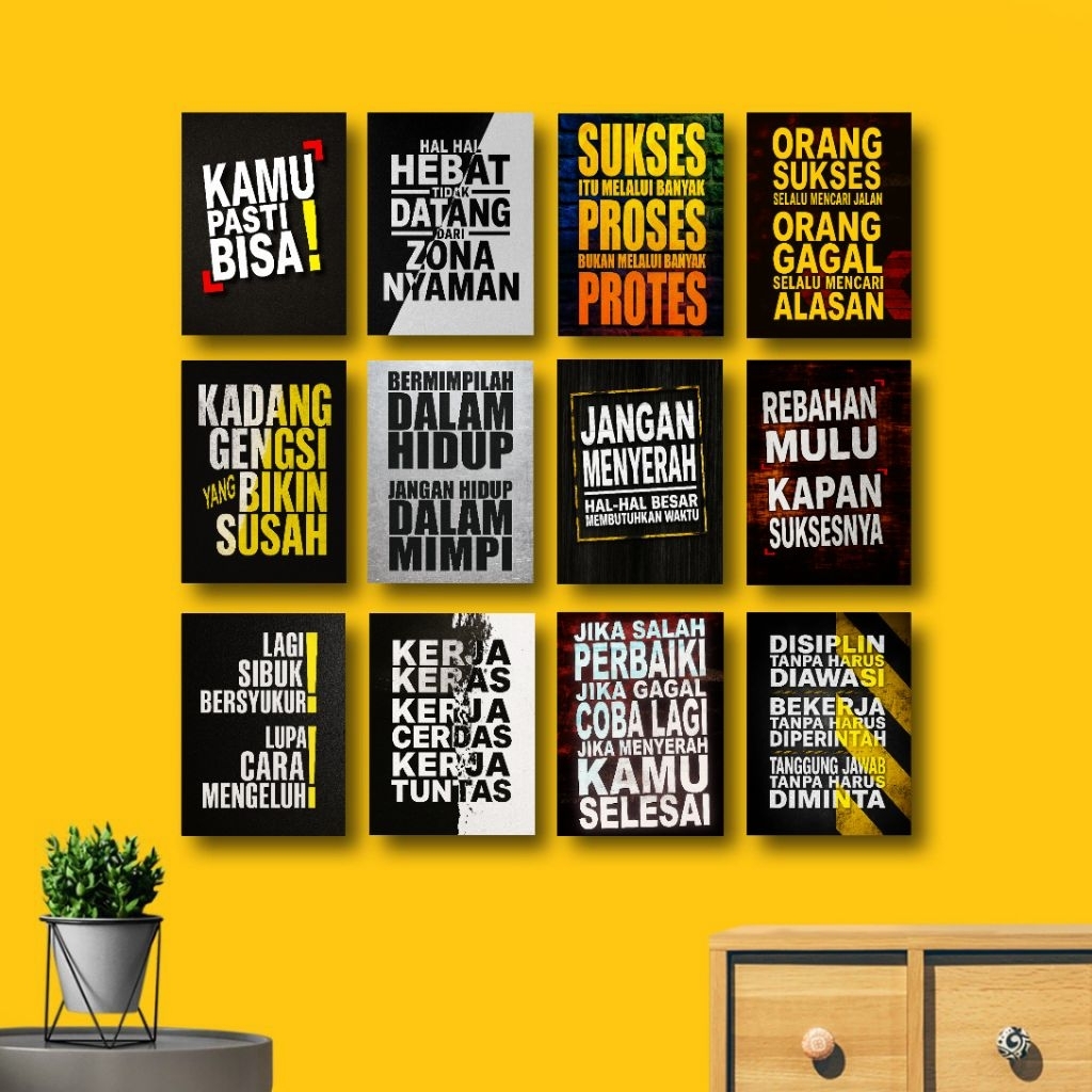 Pajangan Dinding Quotes Motivasi Poster Kayu Walldecor Hiasan Dinding Kata Kata Bijak