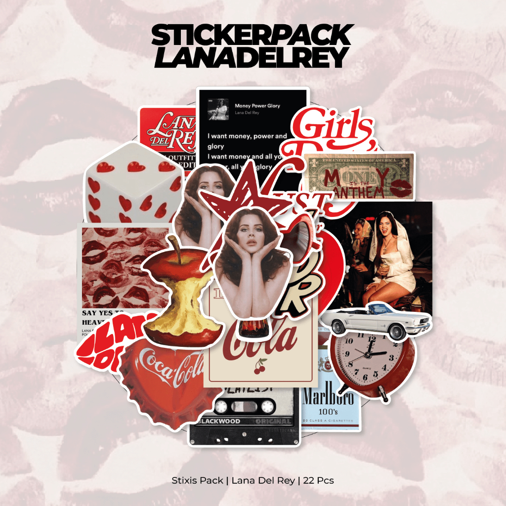 

[READY] STICKER PACK | LANA DEL REY | 22 PCS | KISSCUT | WATERPROFF | STIXIS.MARKET