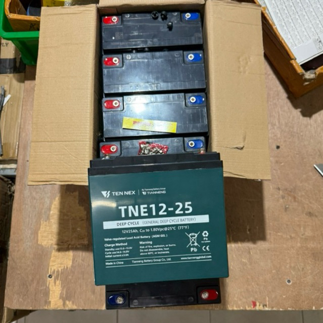 PROMO PAKET 6PCS TNE 12-25 ( 72V 25AH ) AKI KERING SEPEDA LISTRIK 12V25AH TIANNENG TEN NEX 6X TNE12-