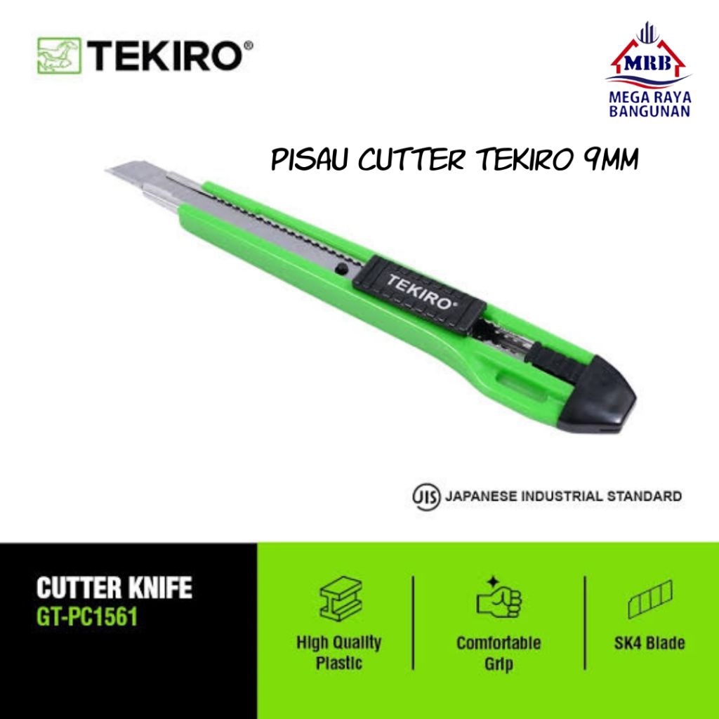 

Pisau Cutter Tekiro 9mm GT-PC1561 Original | Pemotong Kertas Plastik Presisi Tahan Karat berkualitas