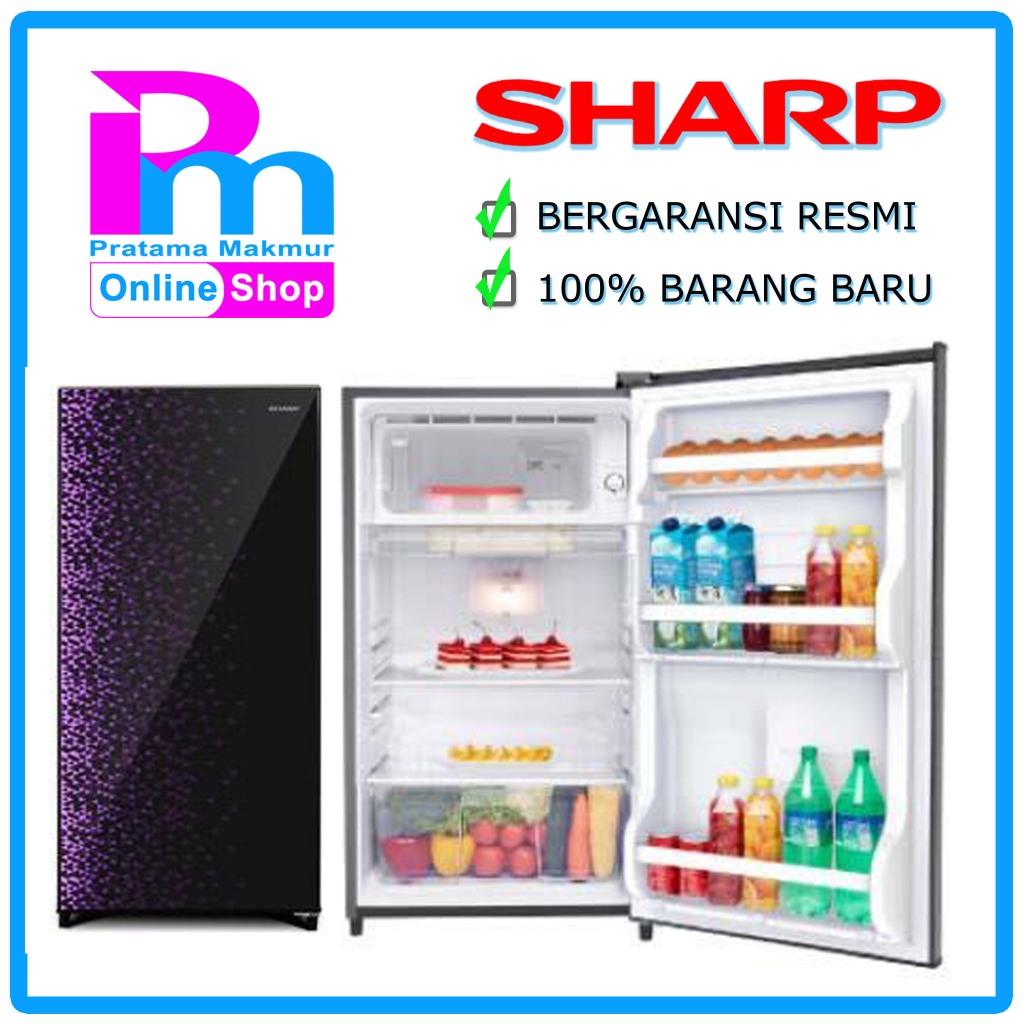 Kulkas SHARP 1 Pintu Shine Magneglass Series SJ-X165MG-GB / SJ-X165MG