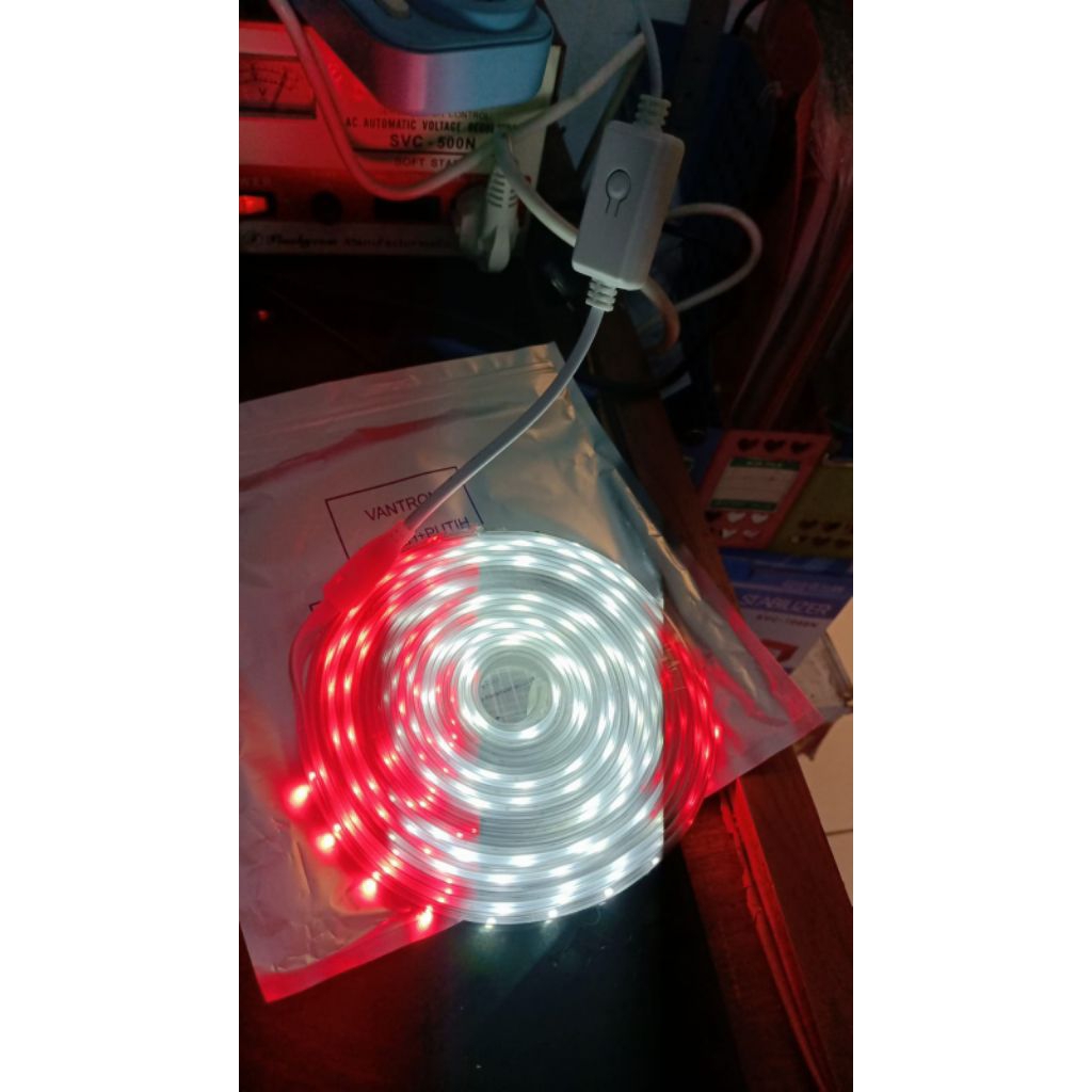 Led strip merah putih 7 mtr kelap kelip