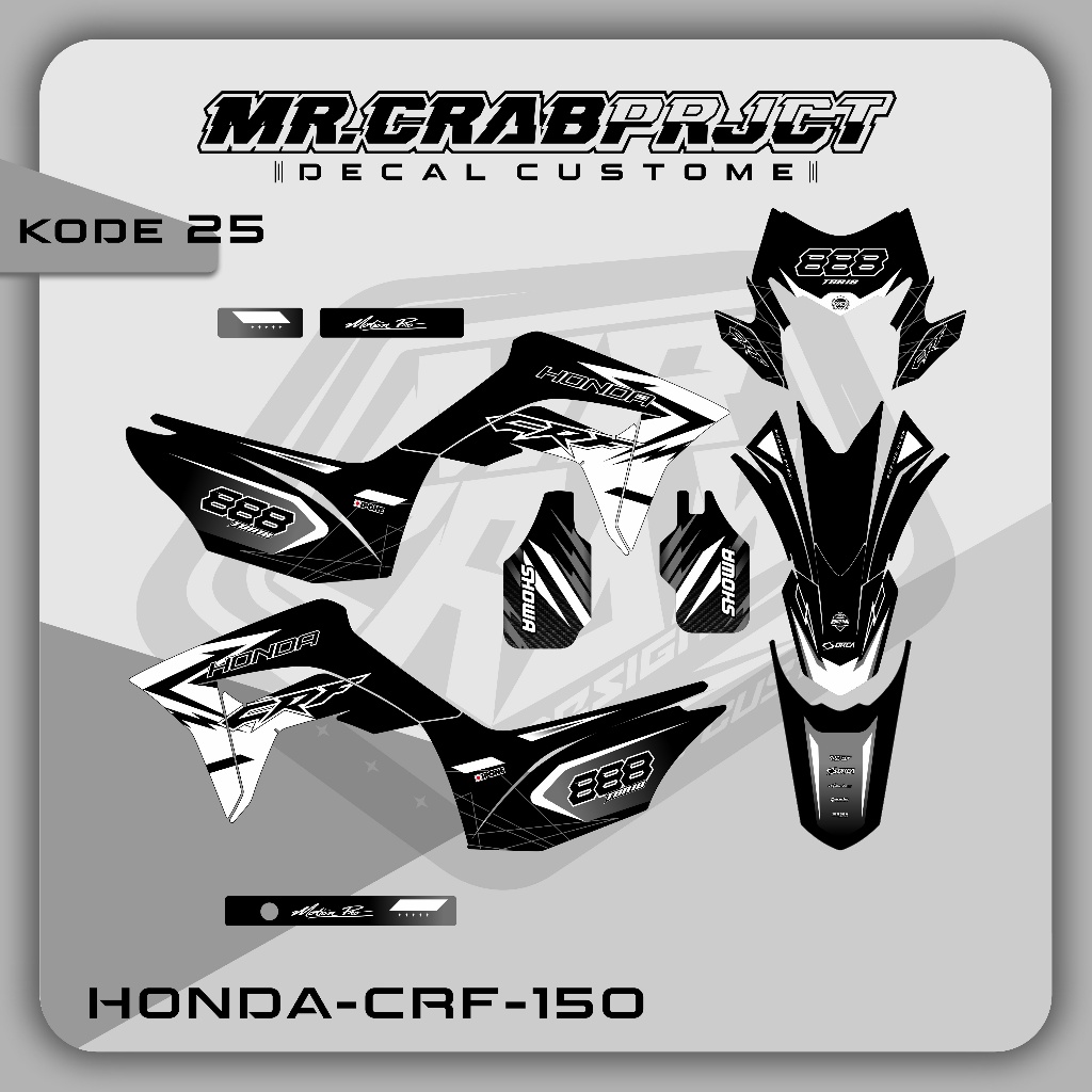 25 DECAL STICKER CRF - DECAL CRF PREMIUM FULL BODY CUSTOM