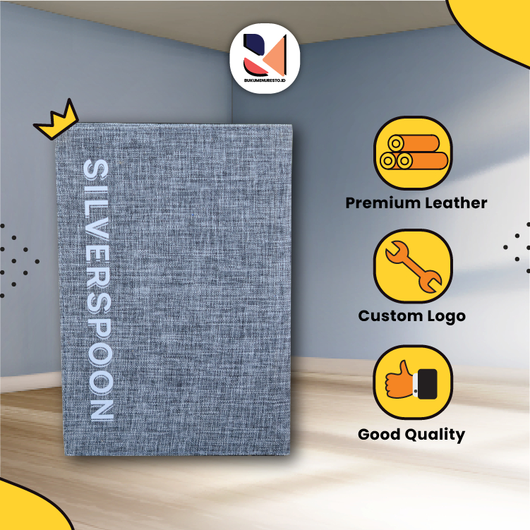 

Buku Menu Resto / Cafe – CUSTOM + Logo / Model kain