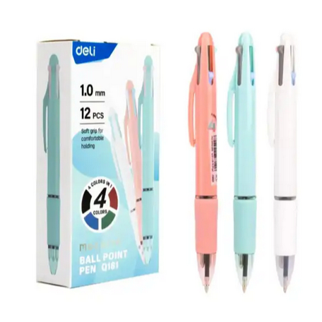 

pulpen 4 warna DELI Q181 macaron