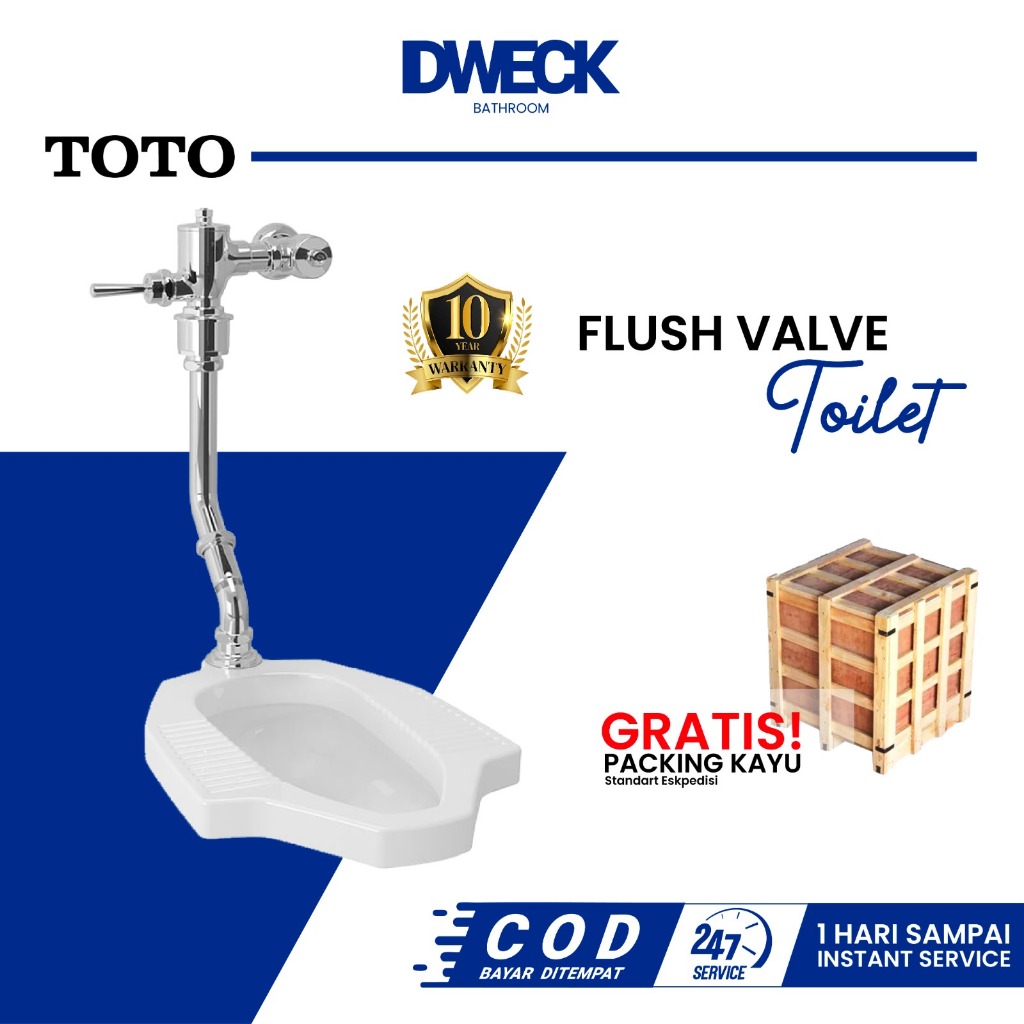 Closet Jongkok TOTO ORIGINAL dengan Flush Valve Tangki Kloset Squatting