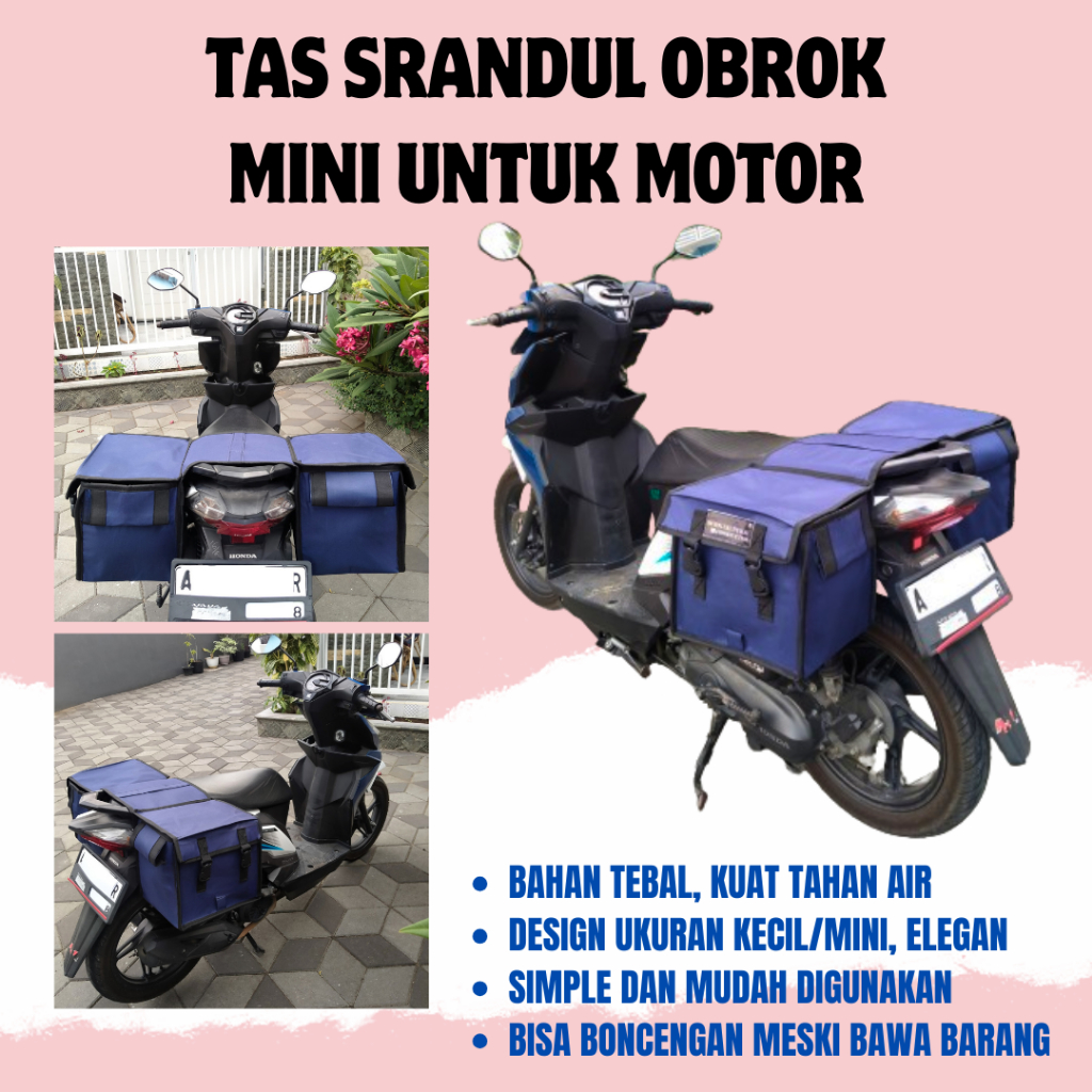 Tas srandul obrok MINIMALIS untuk motor beat supra scoopy UKURAN MINI bahan tebal tahan air
