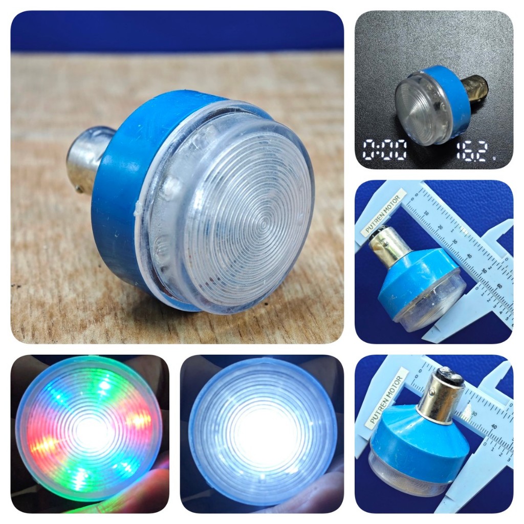 165DNOP LAMPU LED REM TUTUP PUTAR 360 kedap kedip flash strobo stop belakang motor mobil universal