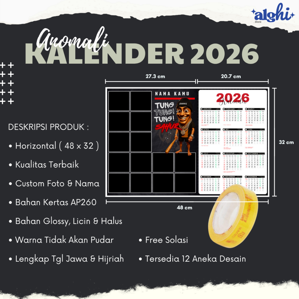 

Kalender Anomali Custom 2026 II Horizontal 48 x 32