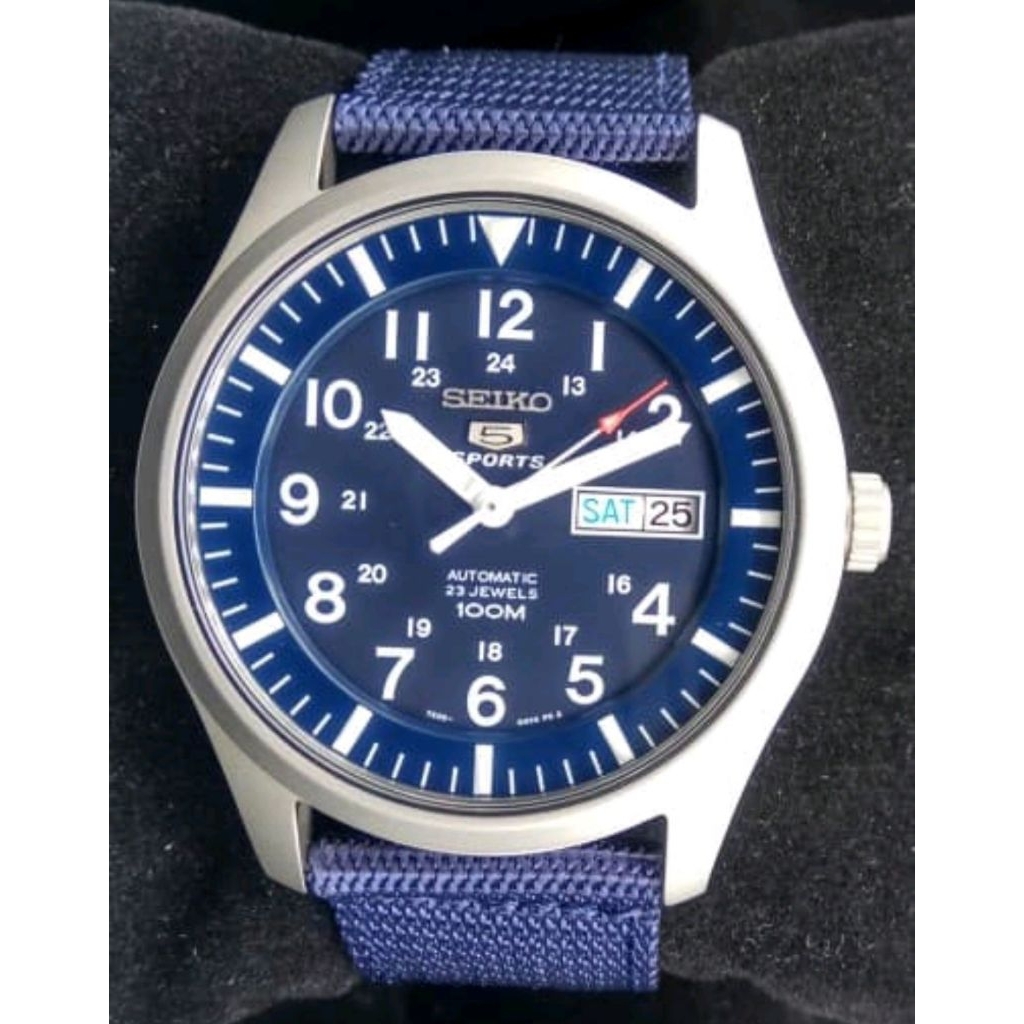 Seiko 5 Sport SNZG11K1 Nylon Blue Jam Tangan Pria Automatic