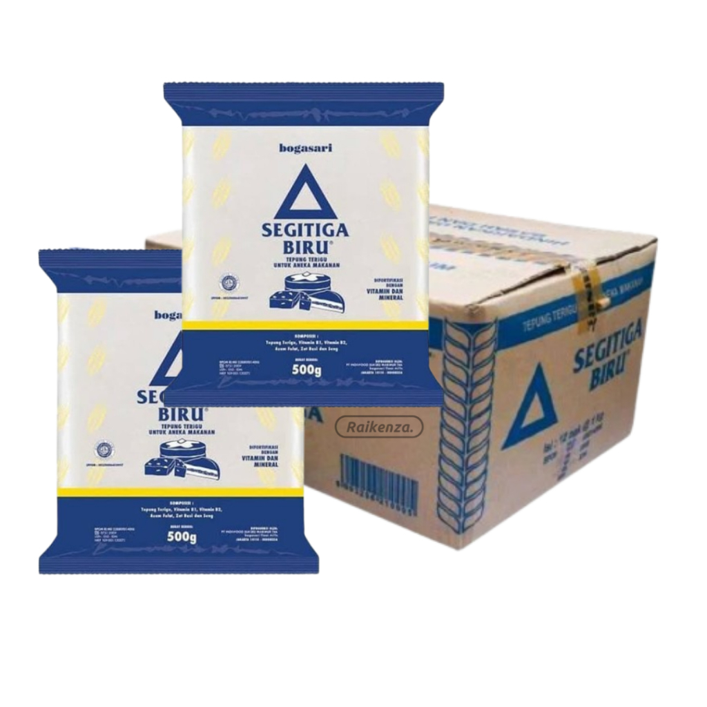 TEPUNG TERIGU SEGITIGA BIRU 500 GR 1 DUS ISI 20 PCS