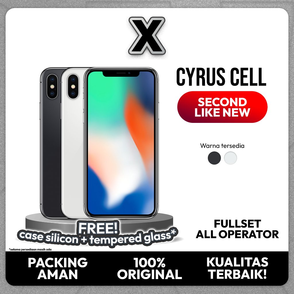 iPhone X SECOND LIKE NEW 64GB 256GB ORIGINAL 100% Cyrus Cell cyruscellbec