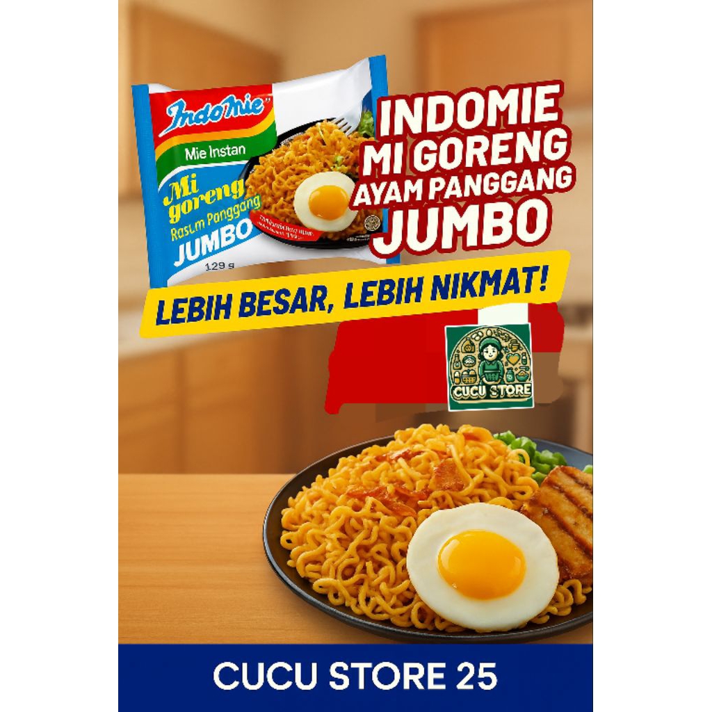 

Indomie Mi Goreng Rasa Ayam Panggang Jumbo