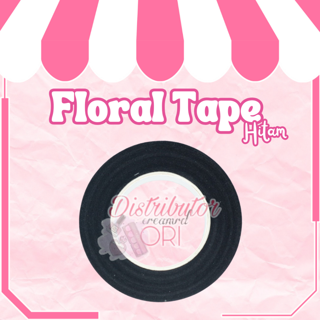 FLORAL TAPE HITAM 1,25CM 10 YARD