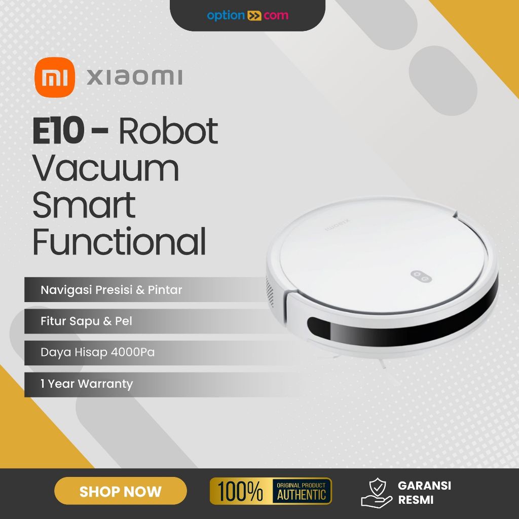 Xiaomi Robot Vacuum E10 Daya Hisap 4000Pa Sapu dan Pel Robot Vacum Original Garansi Resmi