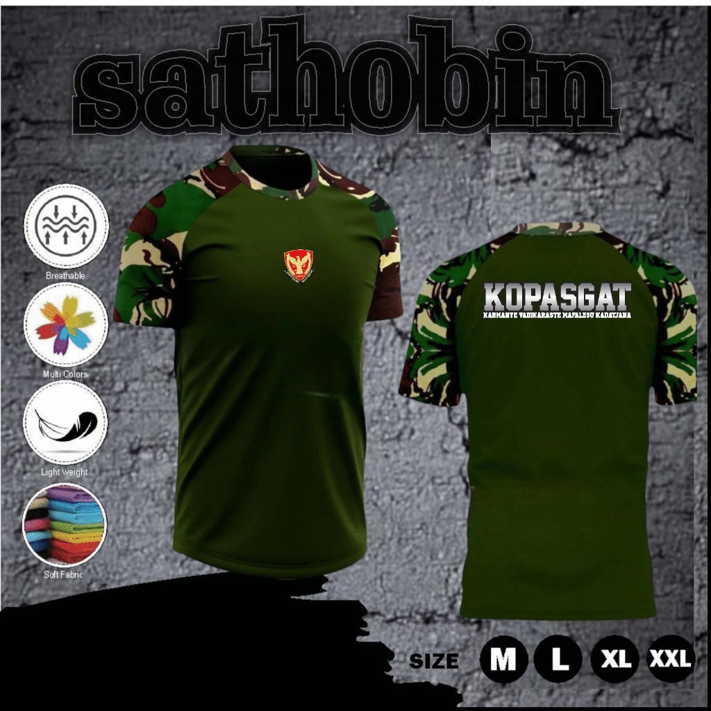 Kaos Kopasgat Paskhas TNI AU Bahan Dryfit Premium Lengan Pendek
