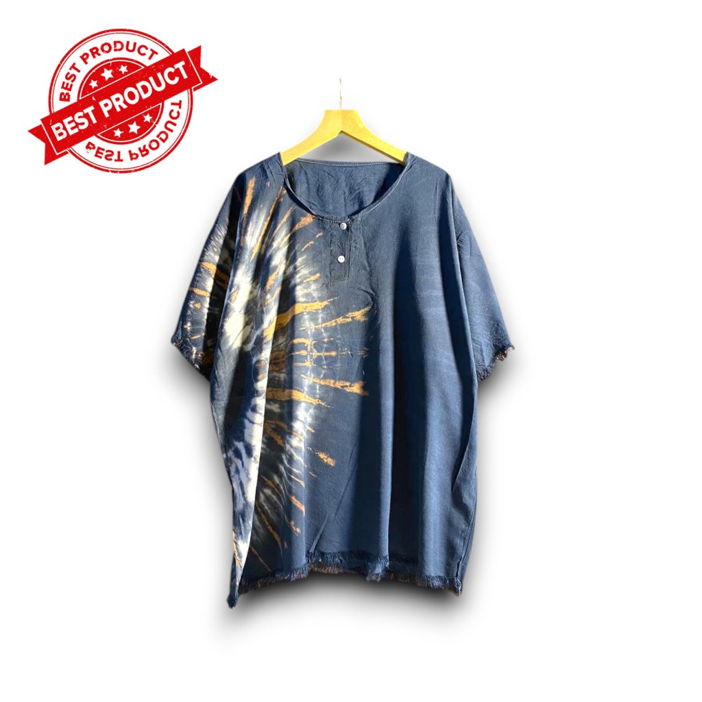 Baju Tie Dye Santai Katun Rayon Pria Wanita Motif Lingkar Pinggir - Baju Bali - Kaos