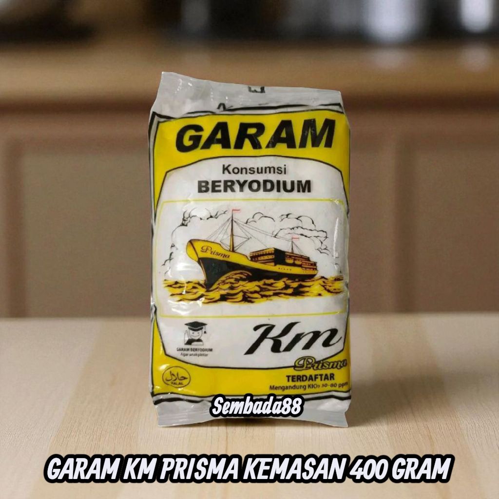 

GARAM DAPUR CAP KM PRISMA KEMASAN 400 GRAM / GARAM BERYODIUM / GARAM / GAREM
