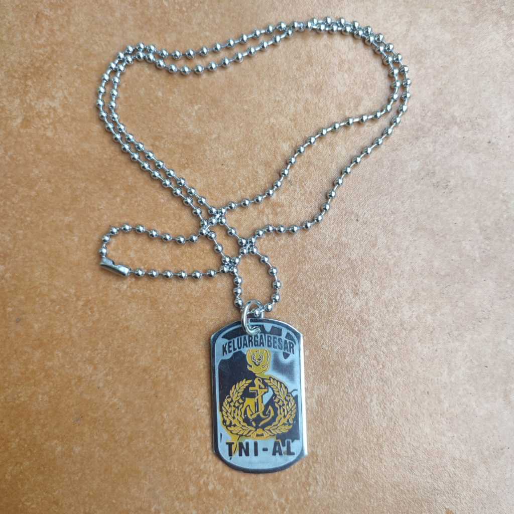 dog tag kalung army logo tni al stainles anti karat