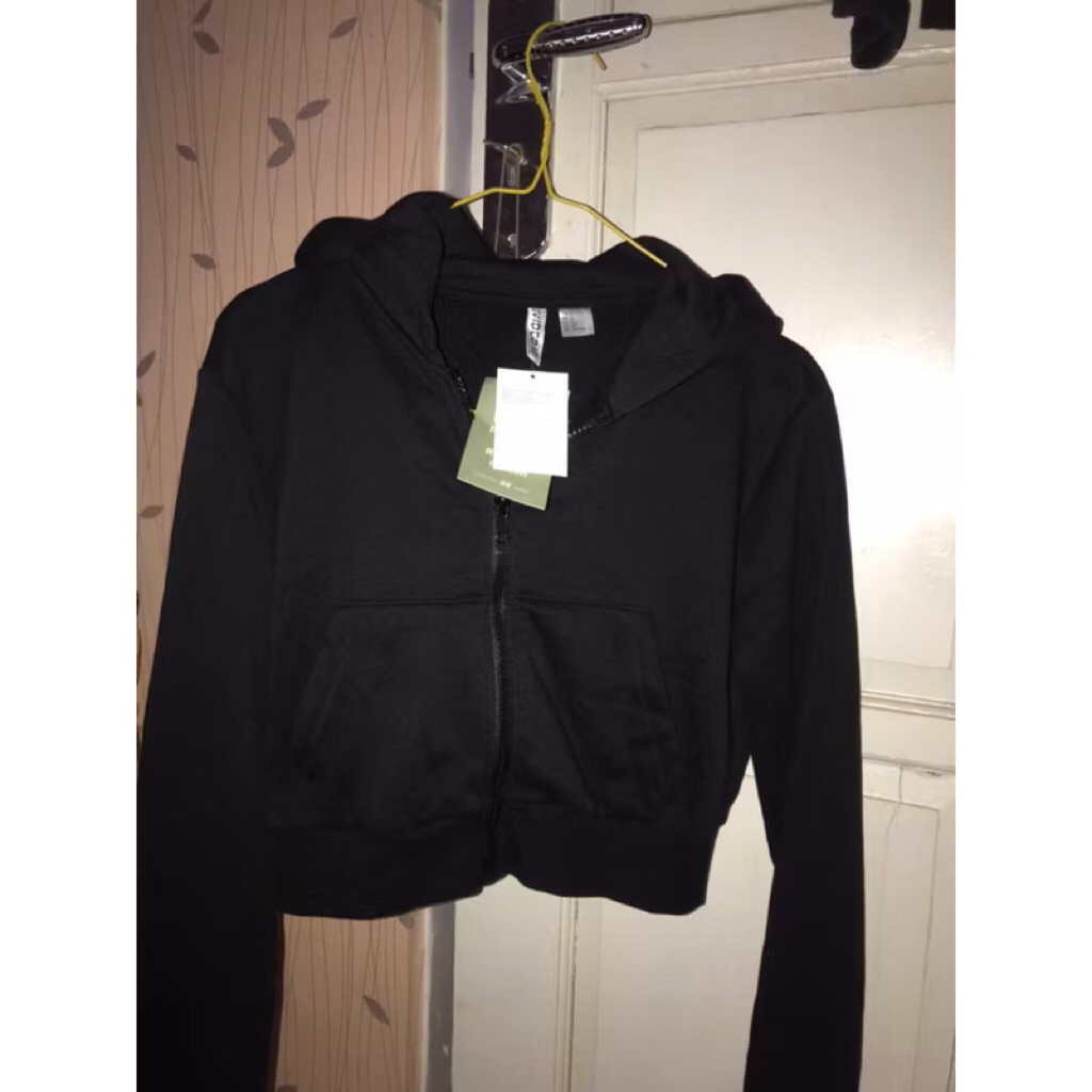 Hoodie zipper crop h&m NWT