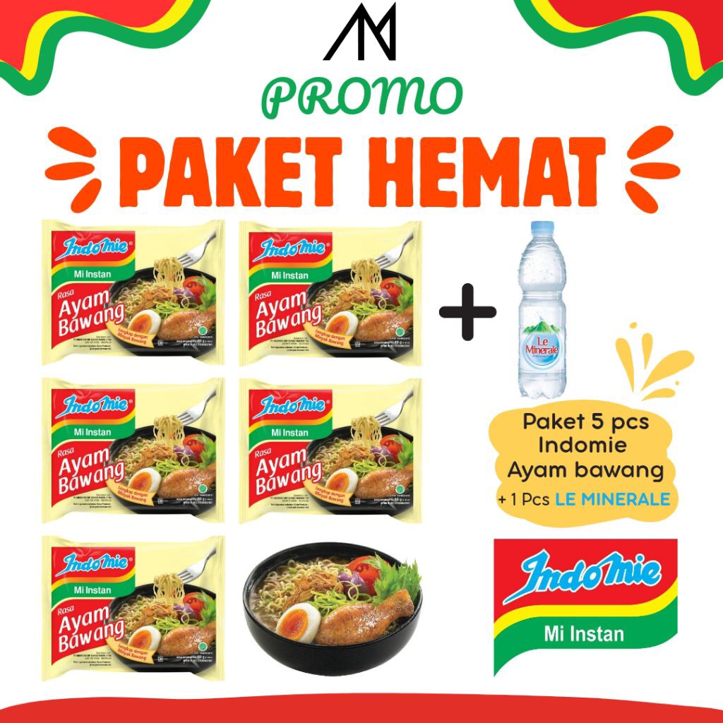 

PROMO PAKET HEMAT INDOMIE AYAM BAWANG 5 PCS + MINUMAN