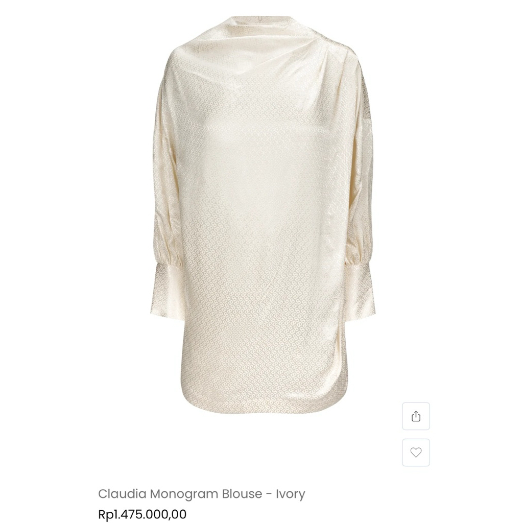 PRELOVED ONE SET BUTTONSCARVES CLAUDIA MONOGRAM BLOUSE KULOT