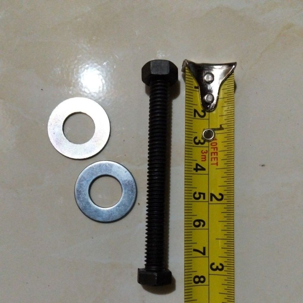 BAUT BAJA, BAUT HITAM, BAUT KASAR FULL DRAT 12X8CM