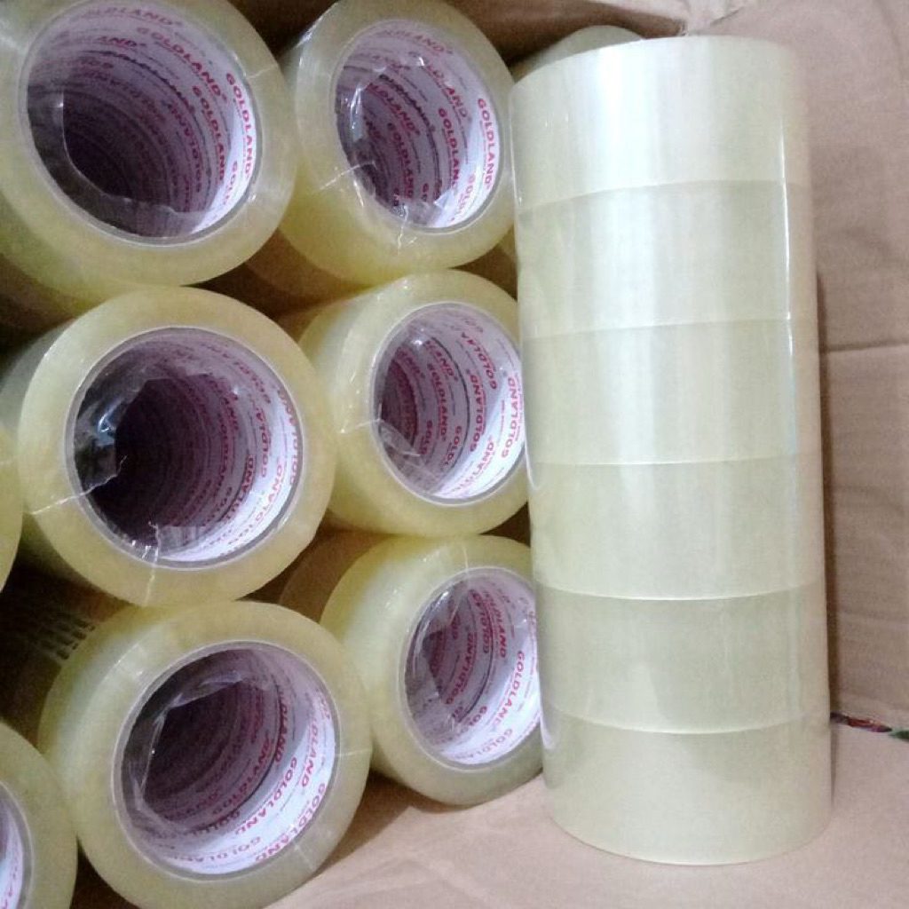 

lakban bening merk goldwin ukuran 45mm x 100 yard isolasi