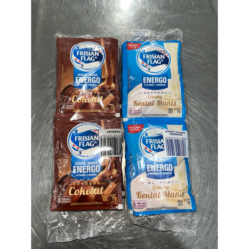 

Frisian flag bendera susu kental manis 2 varian rasa isi 6 sachet x 40gram