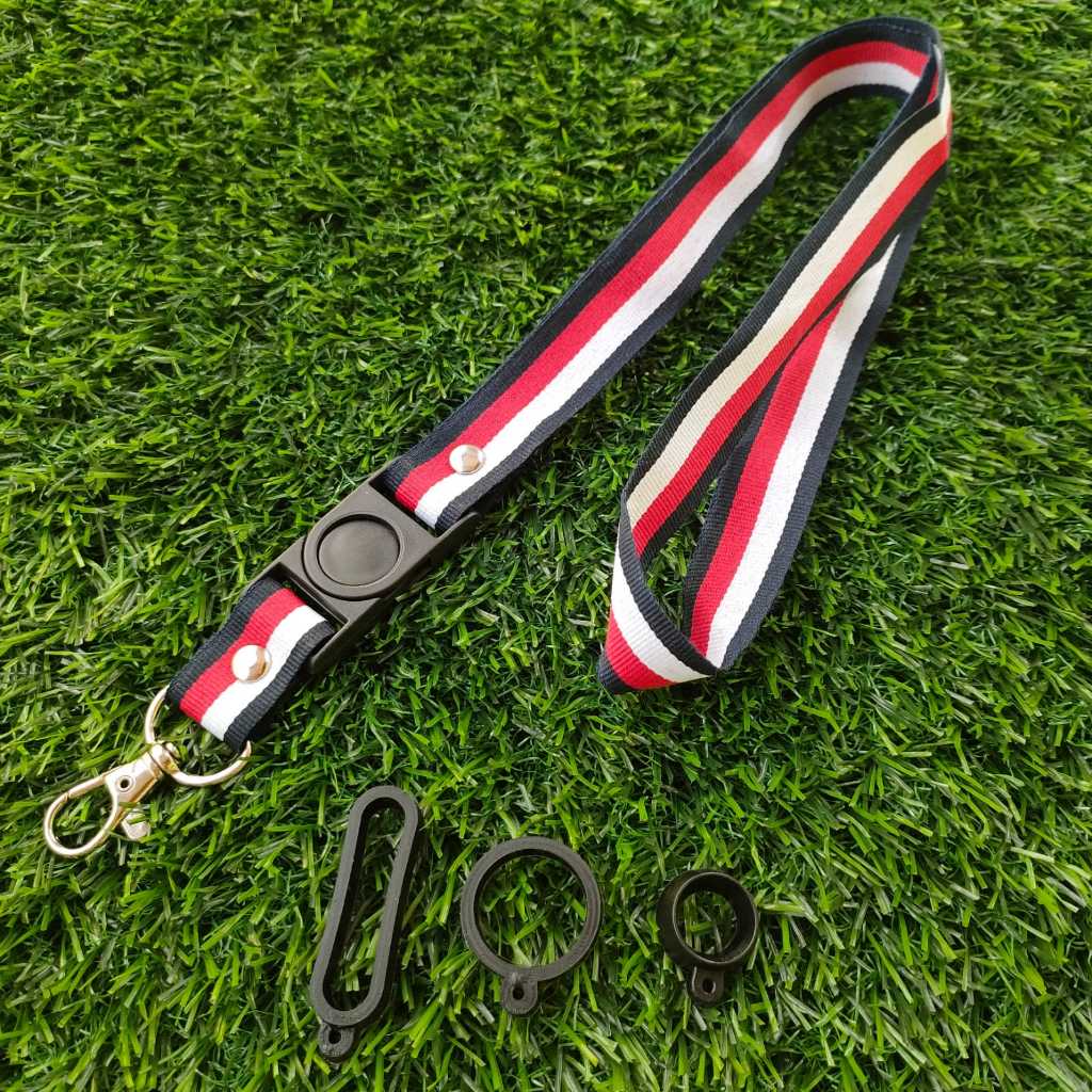 

Lanyard Tali Garis Warna Bendera 2cm Aksesoris Leher