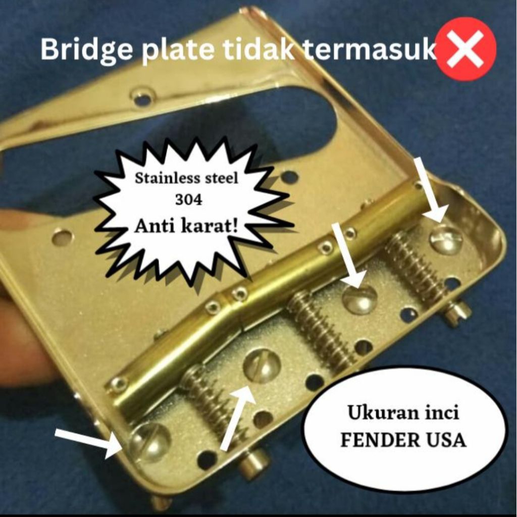 Sekrup telecaster bridge plate vintage slot style