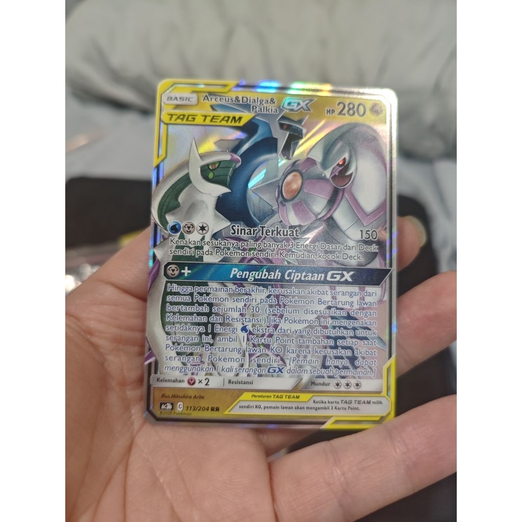 arceus dialga palkia gx rr ac3b 113/204 arceus dialga palkia tag team tcg pokemon indo