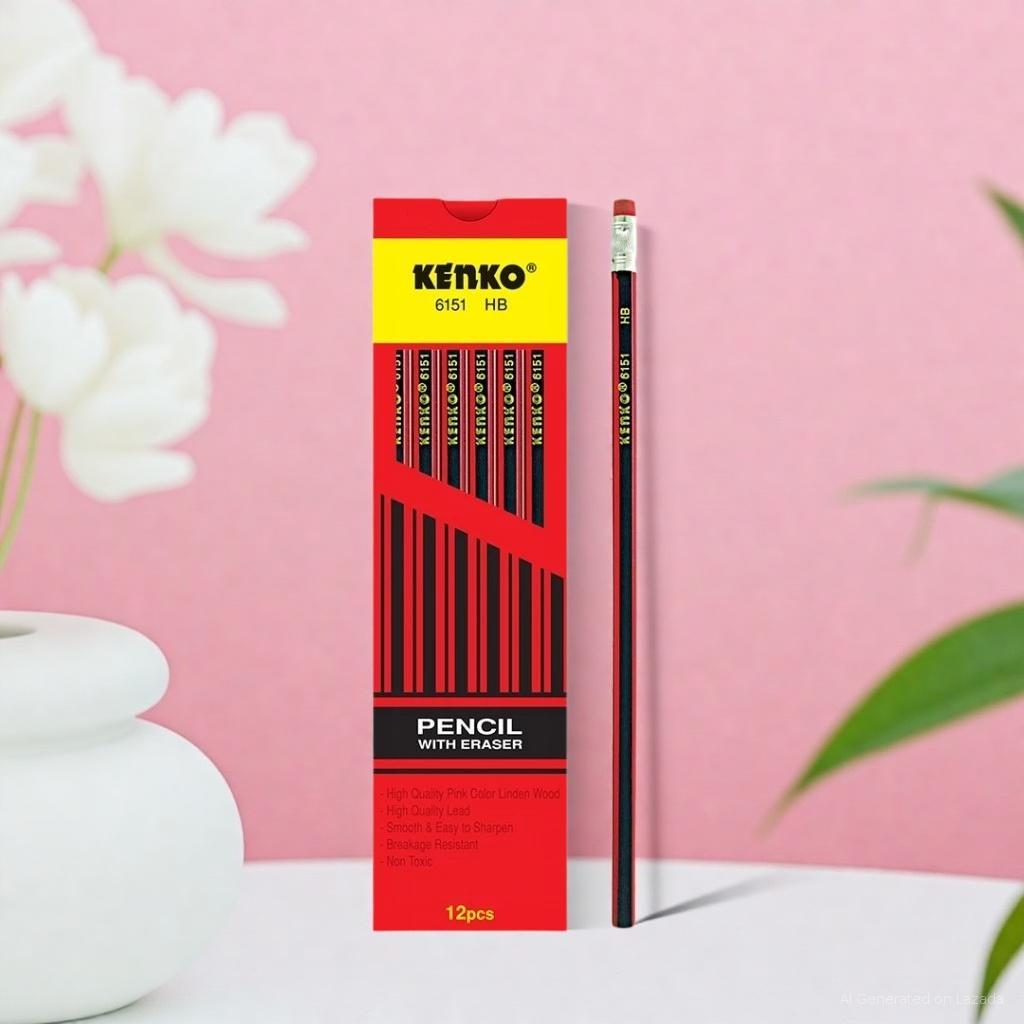 

FALFHOME - Pensil 2B Kenko 6151 HB Pencil Pensil Penghapus - Pcs