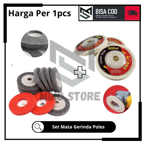 Set Mata Gerinda tangan Woll poles MOLLAR Woolen Felt Non Woven Pemoles Awalan Dan Akhiran
