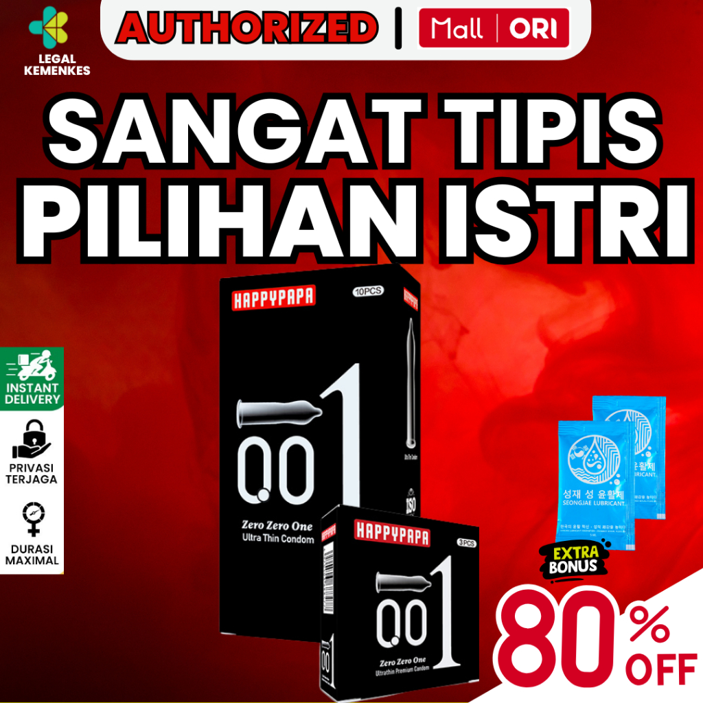 Kondom Happypapa Tipis 0.01 Bergerigi Extreame Isi 10