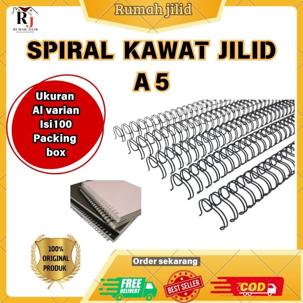 

ring spiral spiral jilid a5 a6 isi 100 batang murah
