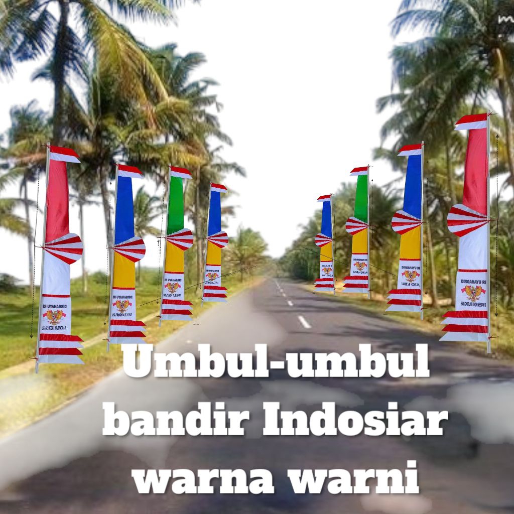 umbul umbul warna warni indosiar jumbo ukuran 3,5 meter